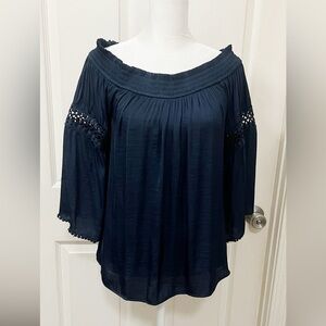 Jennifer Lopez Navy Blue Top Size Medium